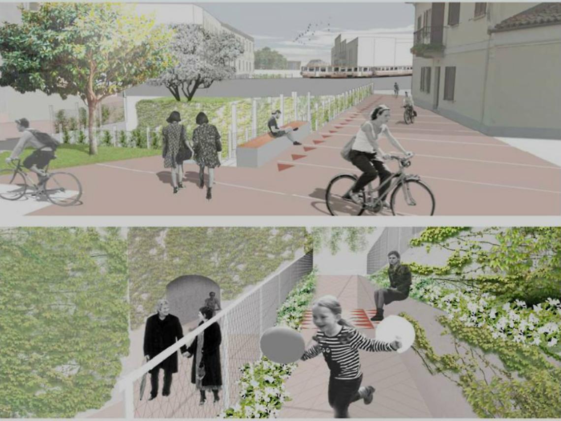 In bici su una pista di 5 km tra Torretta e corso Alba