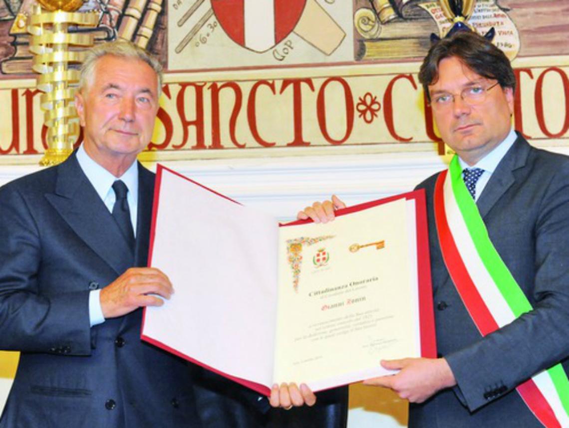 Gianni Zonin &egrave; astigiano onorario<br/>&laquo;Cina, prossima frontiera del Moscato&raquo;