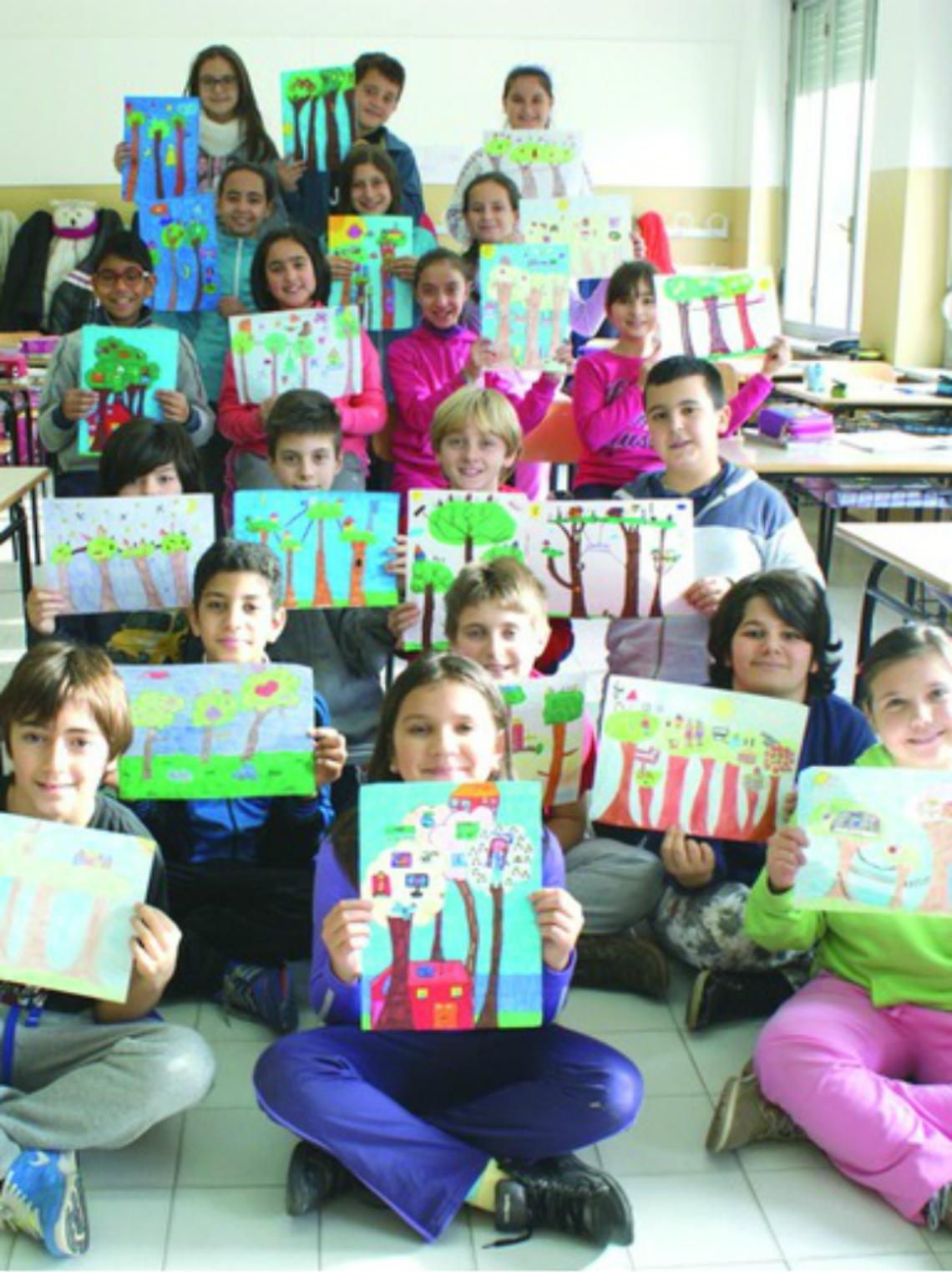 Piante e bambini nel "bosco di tutti" a Baldichieri