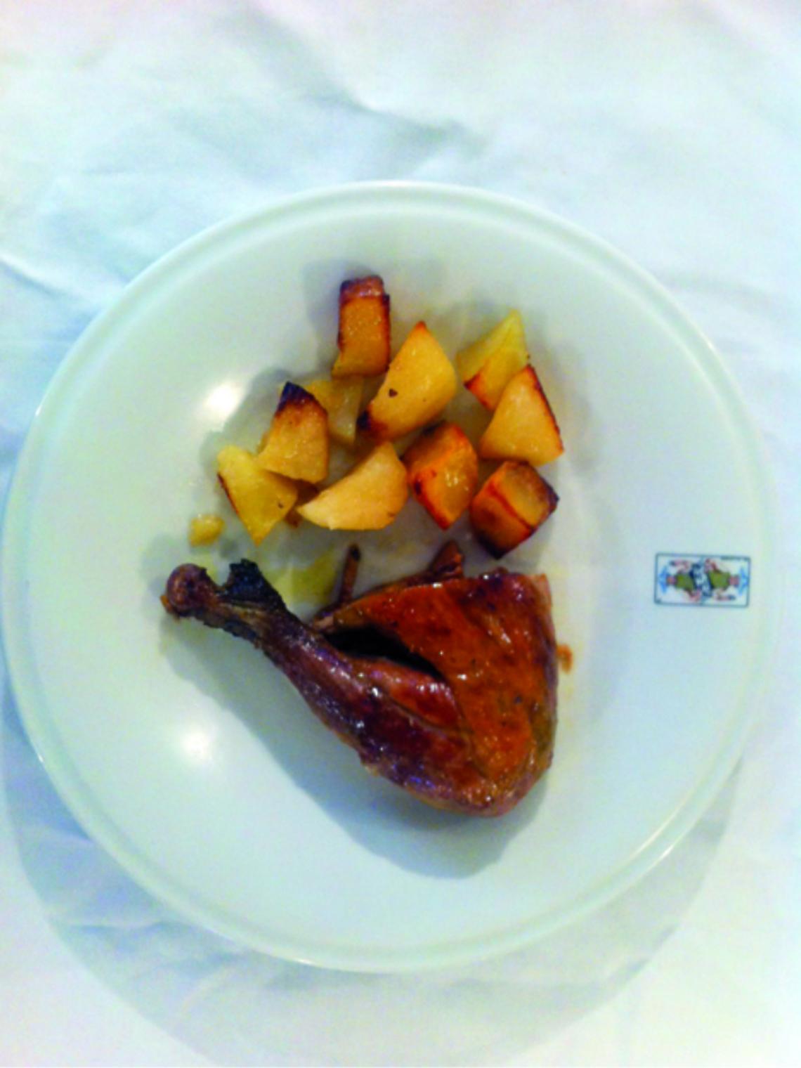 Coscia di faraona con patate