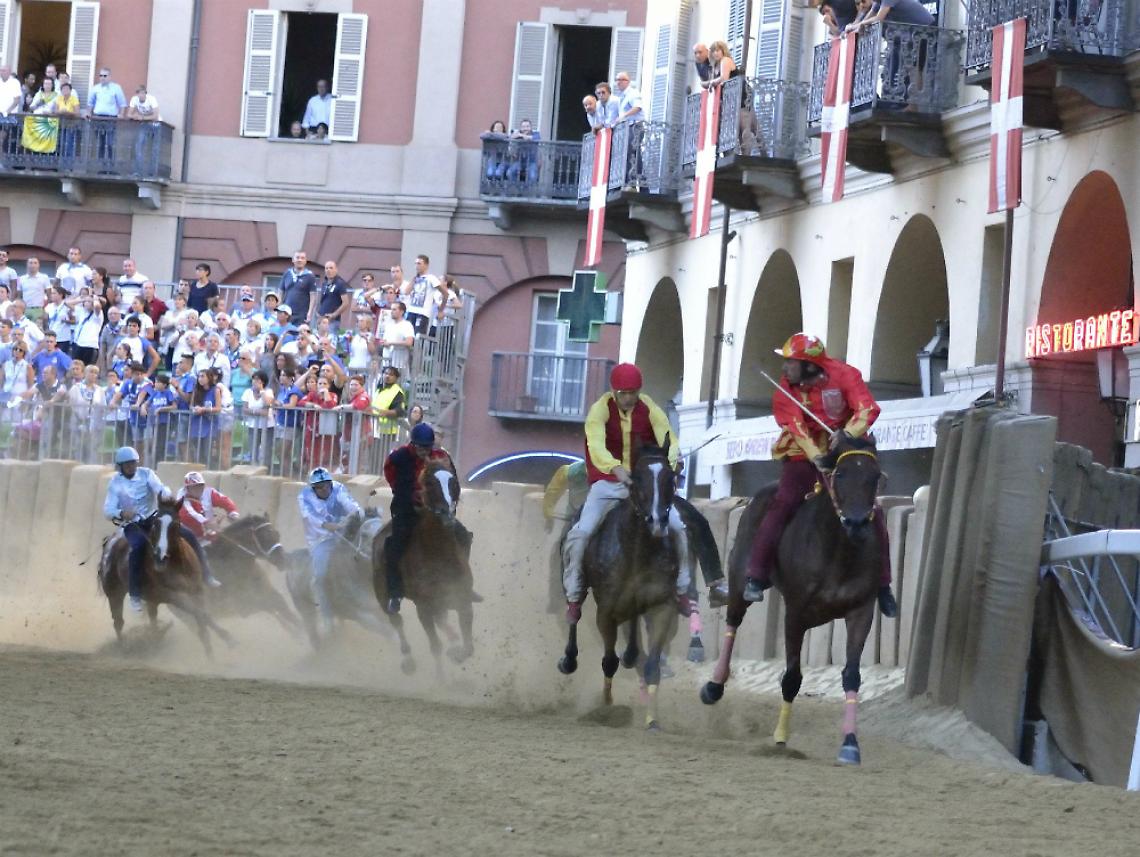 Il cavallo di San Secondo<br/>abbattuto la sera del Palio