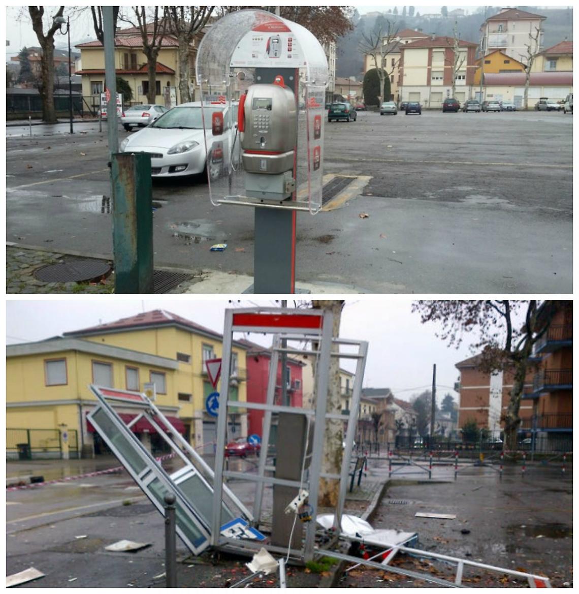 Il "punto" telefonico<br/>dopo la cabina esplosa