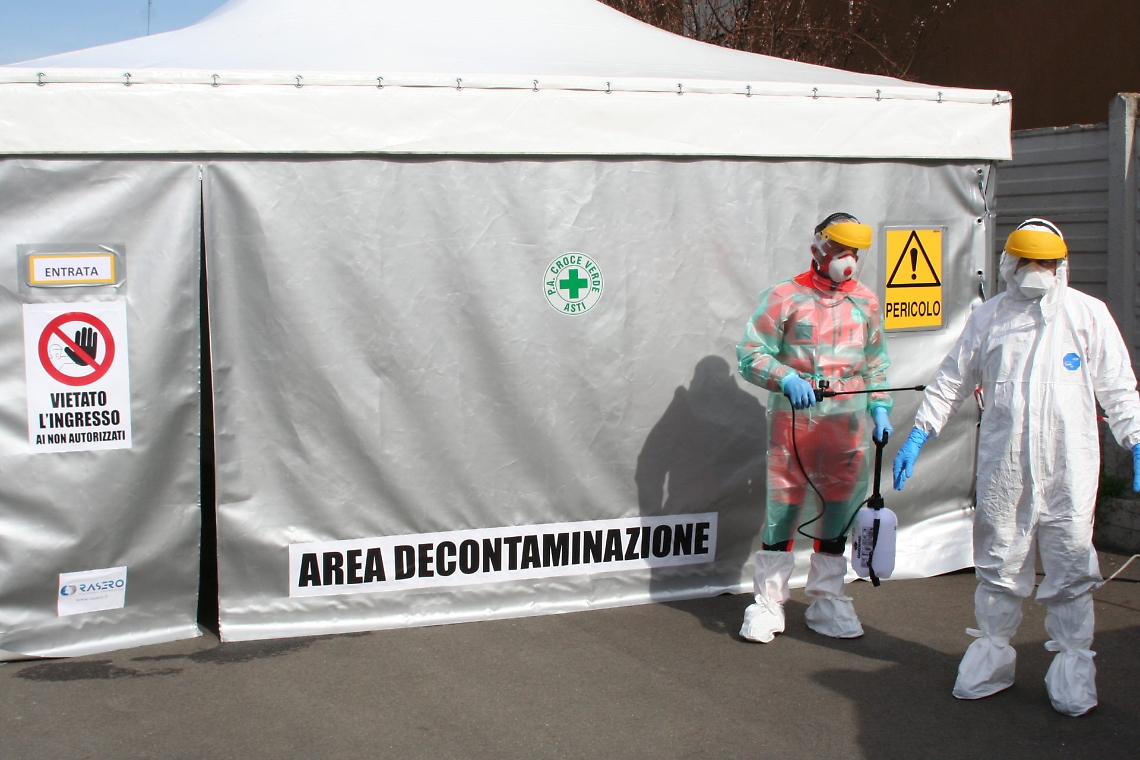 croce verde - tenda decontaminazione