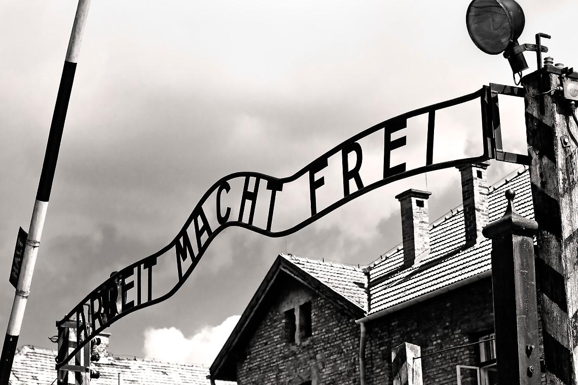 Gates to Auschwitz Birkenau Concentration Camp