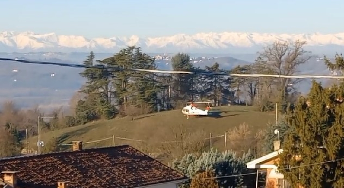 Eliambulanza 118 a Mongardino