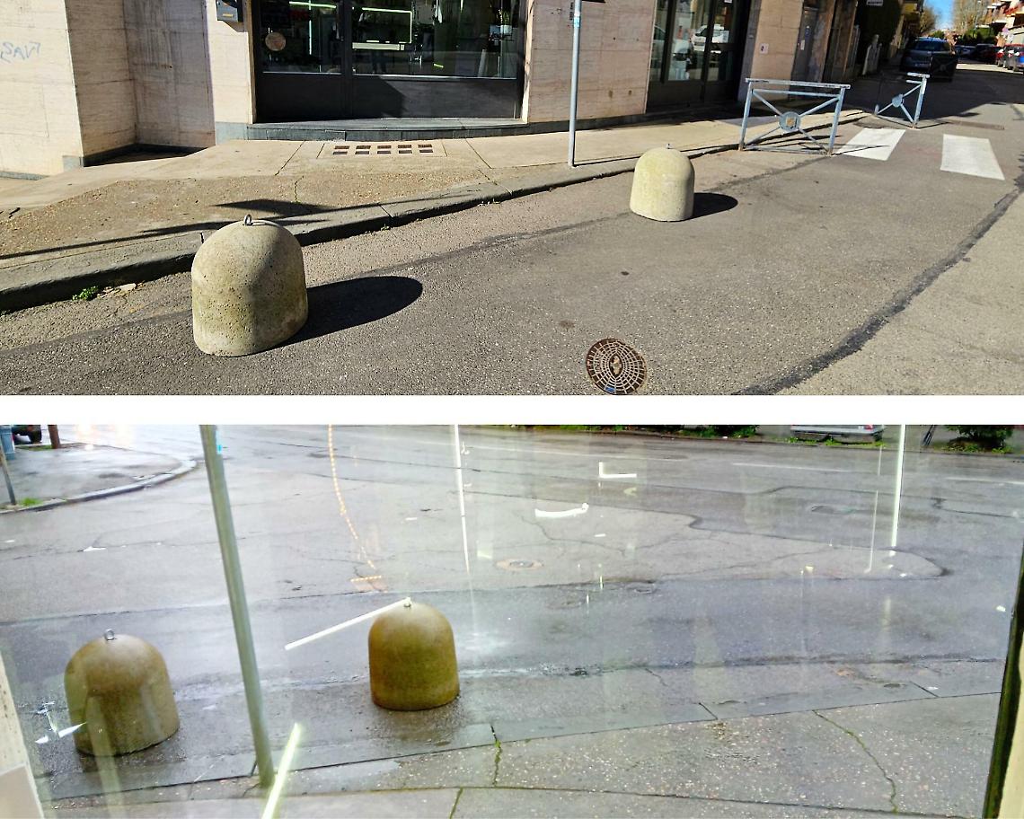 L'incrocio tra viale Partigiani e via Duca d'Aosta libero delle auto [foto J.R]