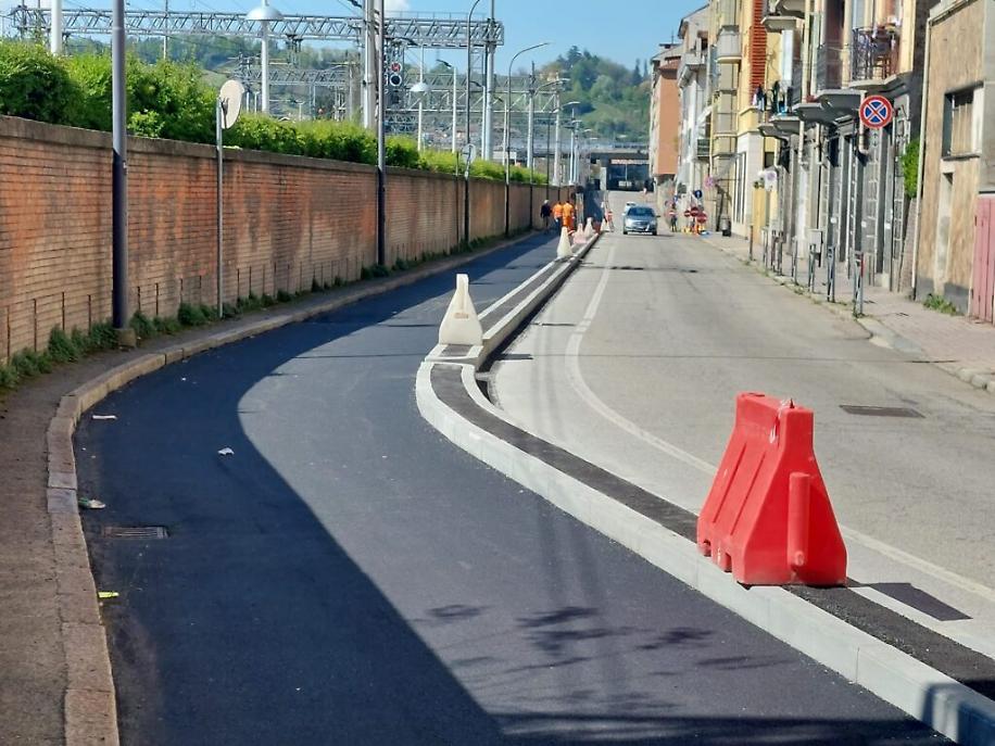 Asfaltata la pista ciclabile di corso Gramsci2
