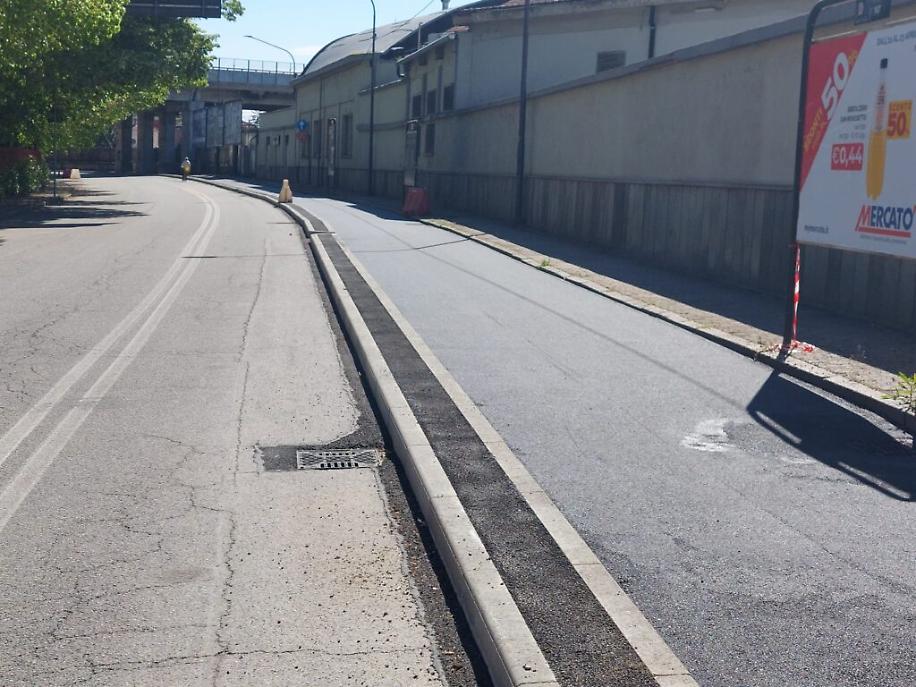 Asfaltata la pista ciclabile di corso Gramsci6