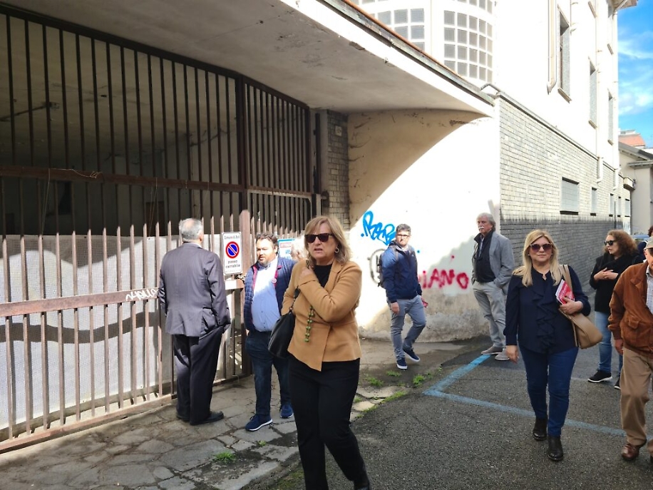 Gianna Pentenero con i candidati per la visita sulla Sanit&agrave;