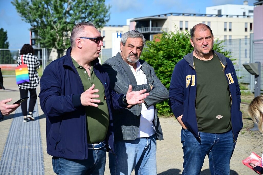 Gianna Pentenero con i candidati per la visita sulla Sanit&agrave;