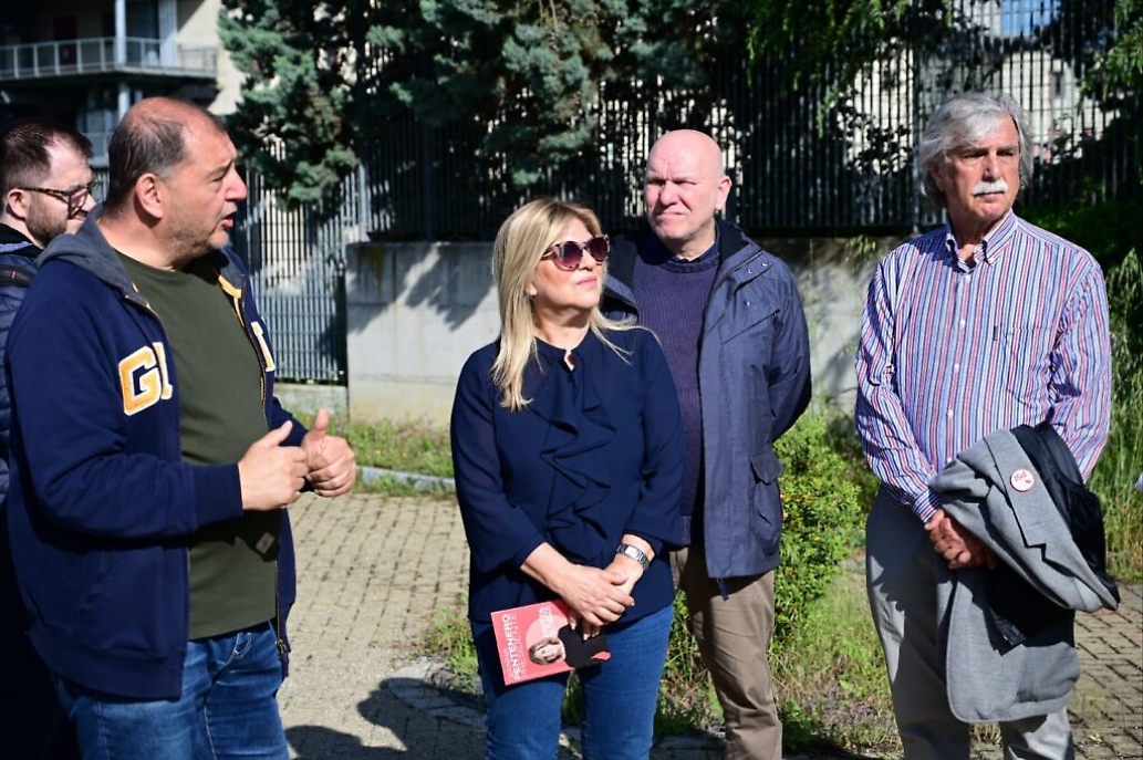 Gianna Pentenero con i candidati per la visita sulla Sanit&agrave;