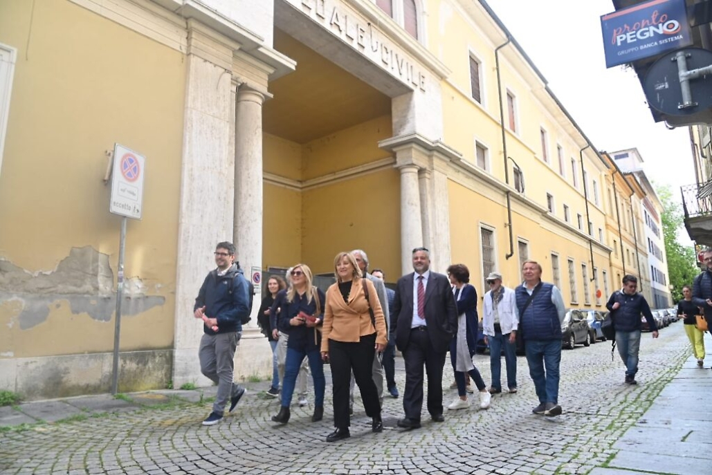 Gianna Pentenero con i candidati per la visita sulla Sanit&agrave;