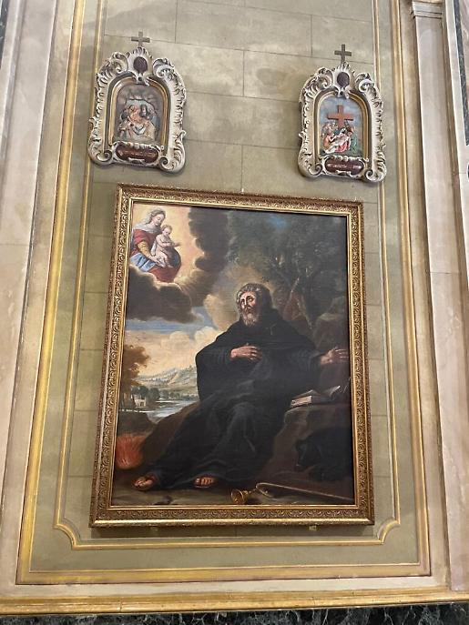 La tela restaurata di Sant'Antonio Abate