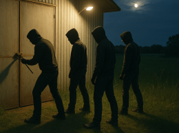 Quattro incappucciati tagliano la rete e tentano il furto