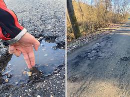 Strada Valmanera a groviera,  il "safari" tra le buche &egrave; servito