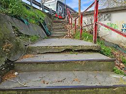 Ancora insidie e incuria sulle scalinate di piazza del Palio [FOTO]