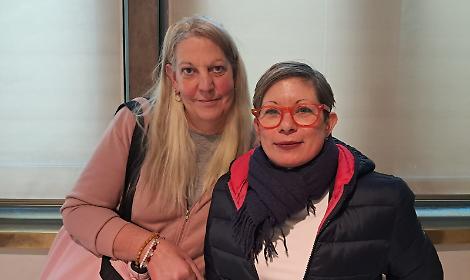 Linda ed Emanuela Pines alla lettura della sentenza