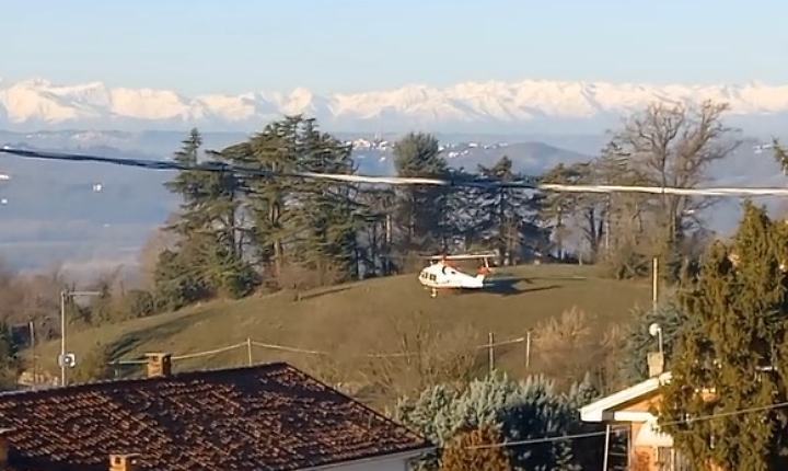 Eliambulanza 118 a Mongardino