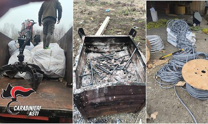 Sequestro rame in strada Borbore dai carabinieri