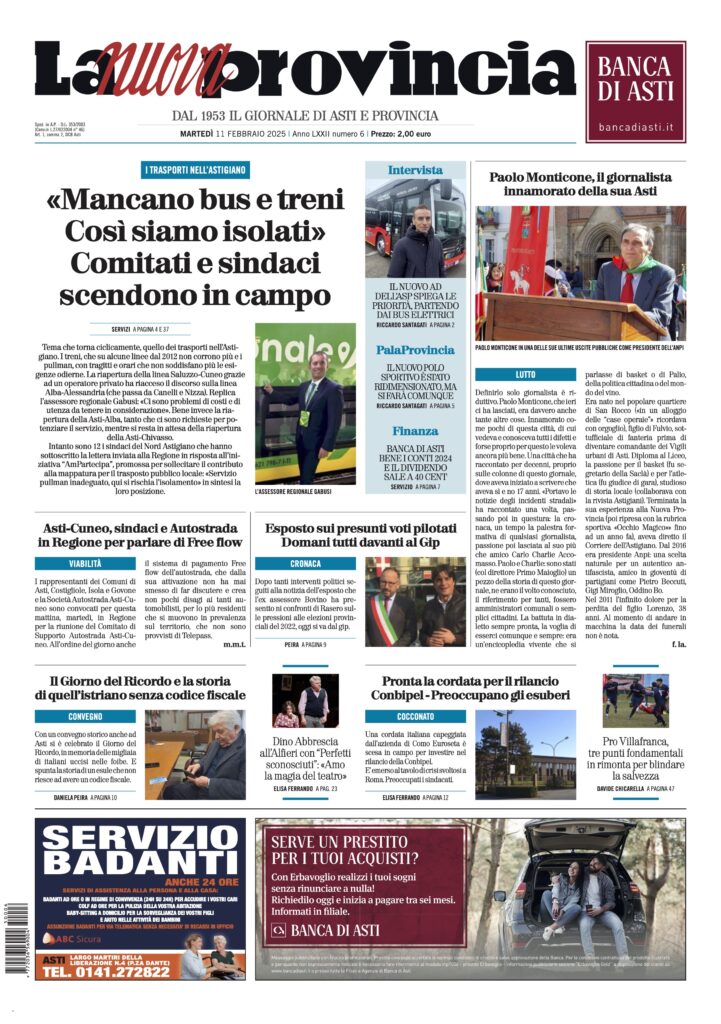 prima pagina febbraio