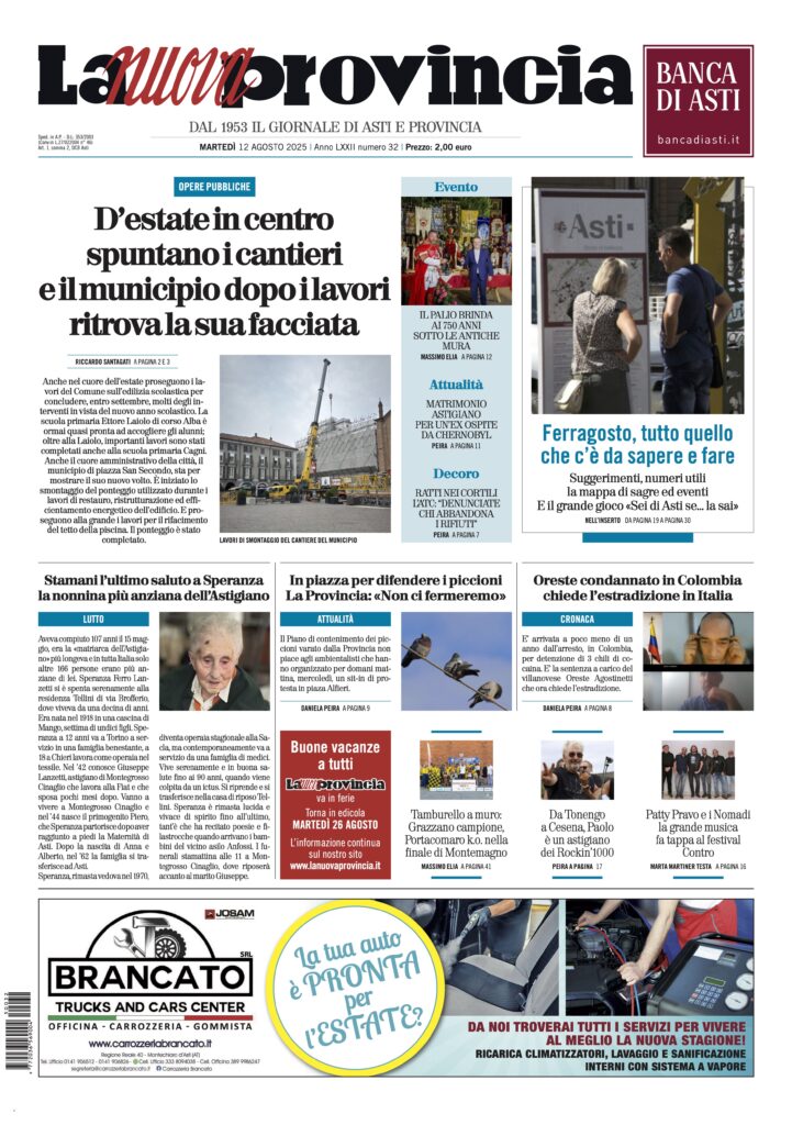 prima pagina agosto