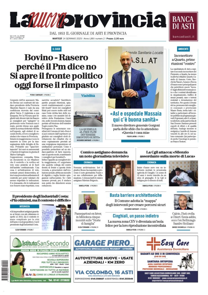 prima pagina gennaio