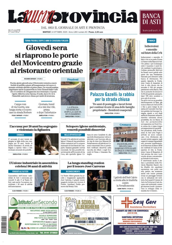prima pagina ottobre