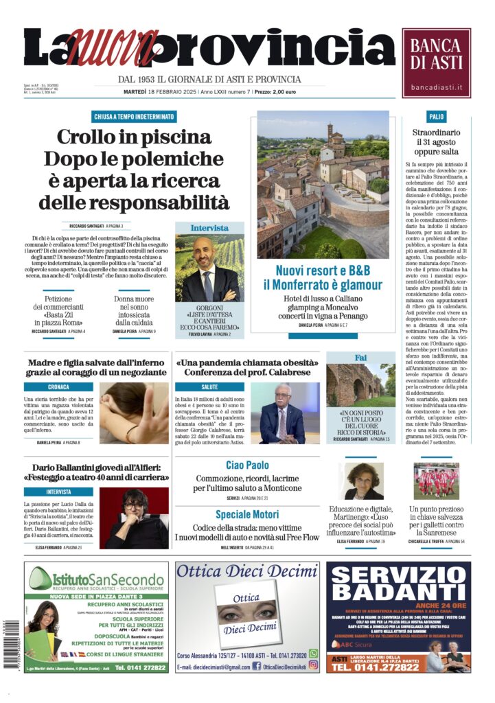 prima pagina febbraio