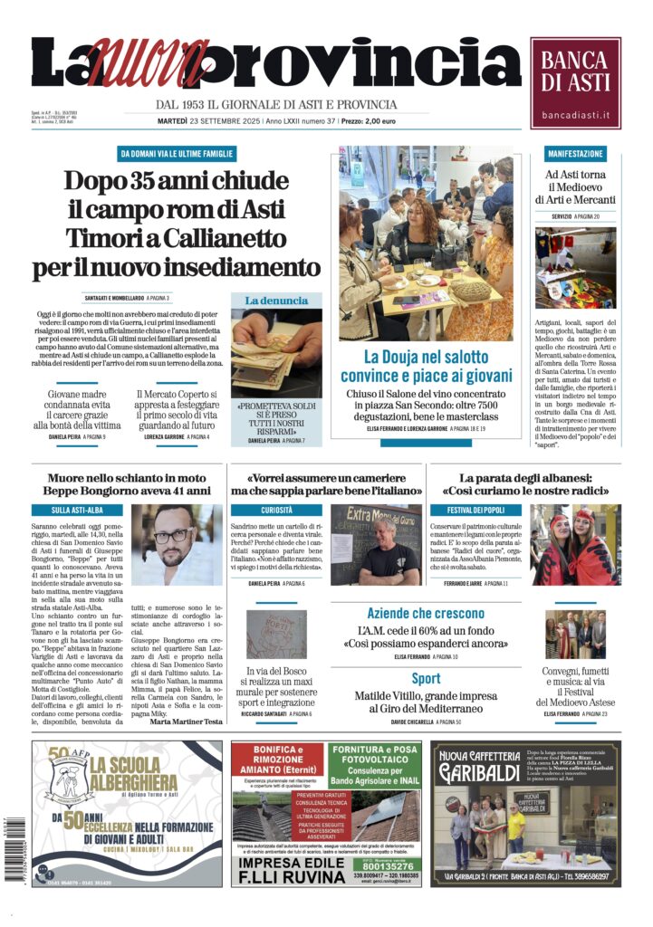 prima pagina settembre