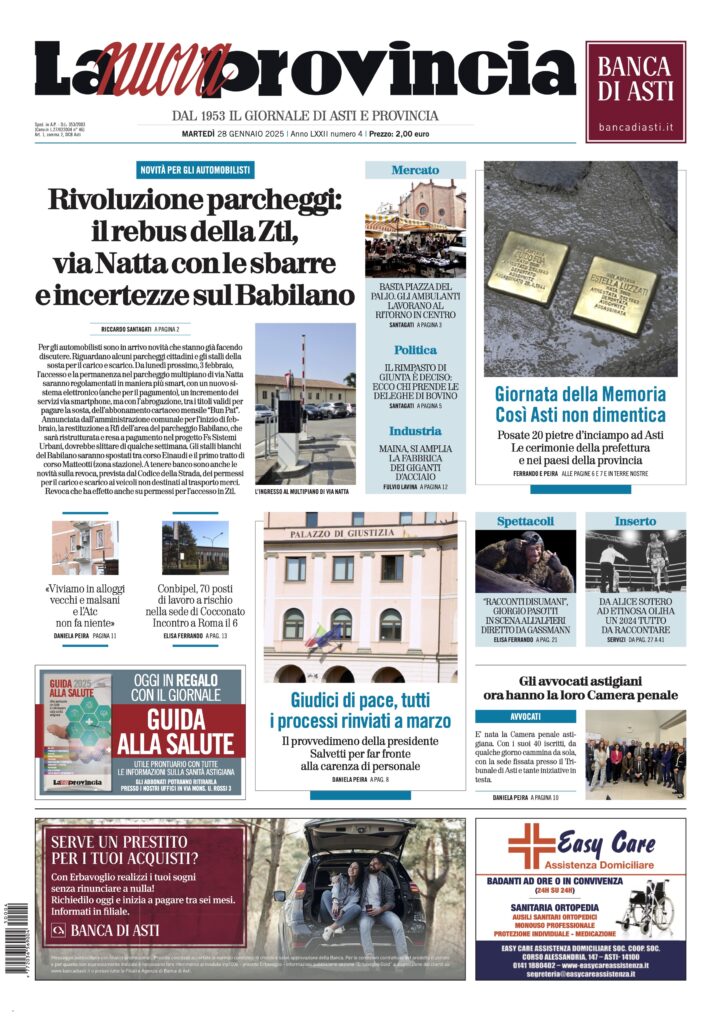 prima pagina gennaio