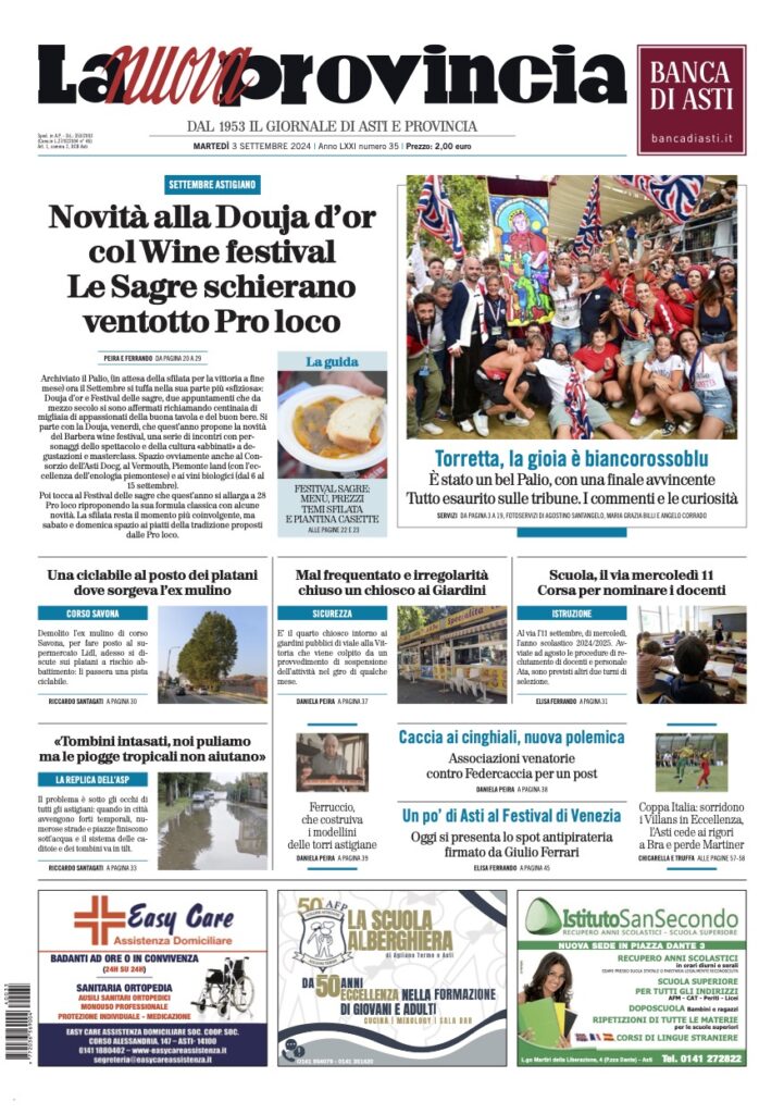 prima pagina settembre