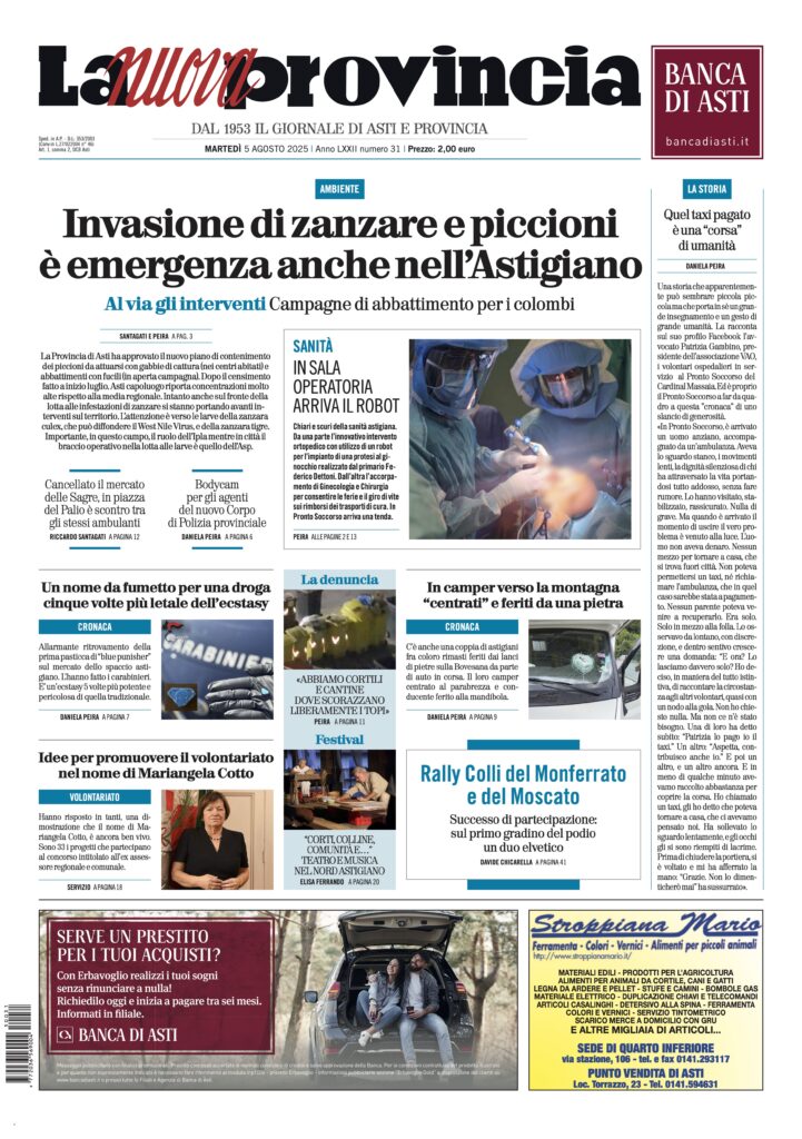 prima pagina agosto