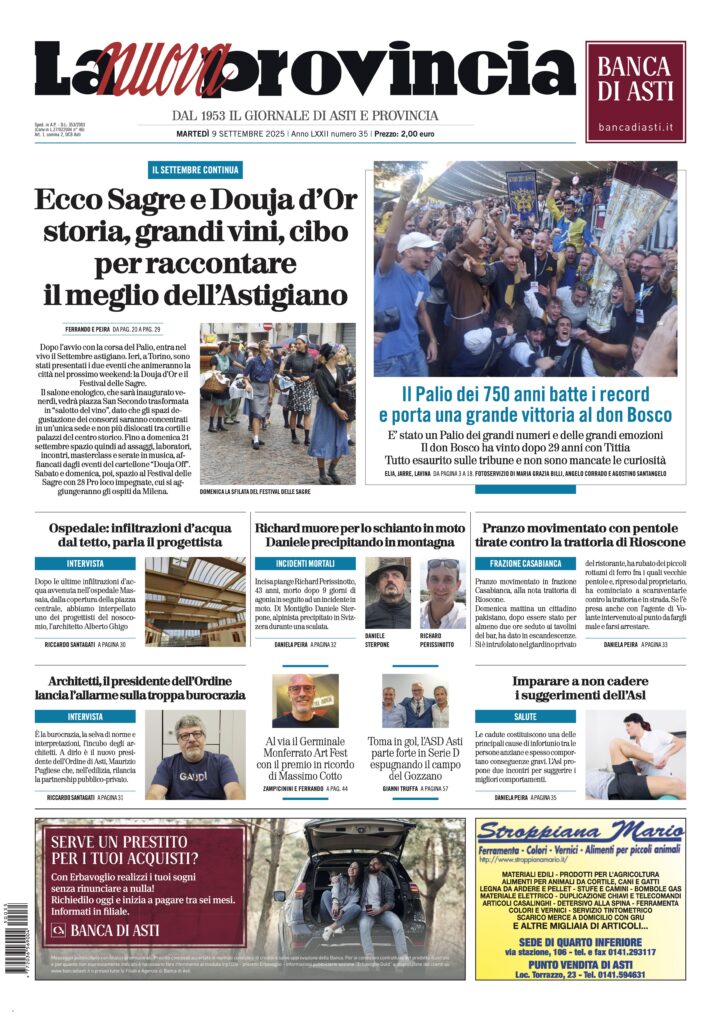 prima pagina settembre