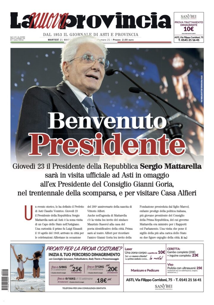 prima pagina Sergio Mattarella maggio