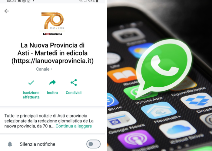 Canale WhatsApp La Nuova Provincia di Asti