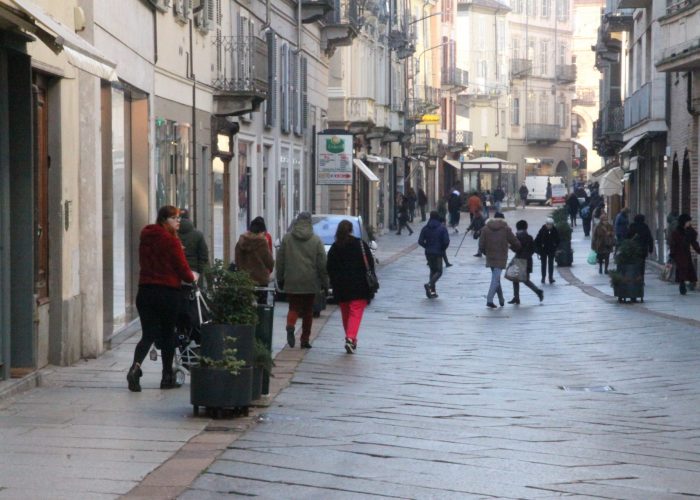 Gente in corso Alfieri in inverno