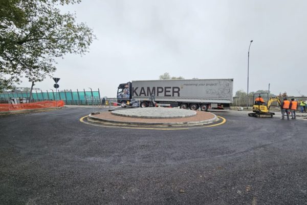 Lavori corso Savona nuova rotonda