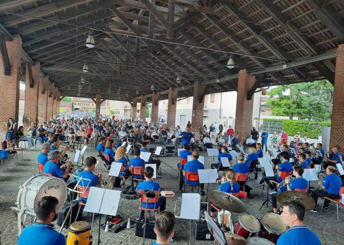 L'esibizione della Filarmonica villanovese alla Festa della musica