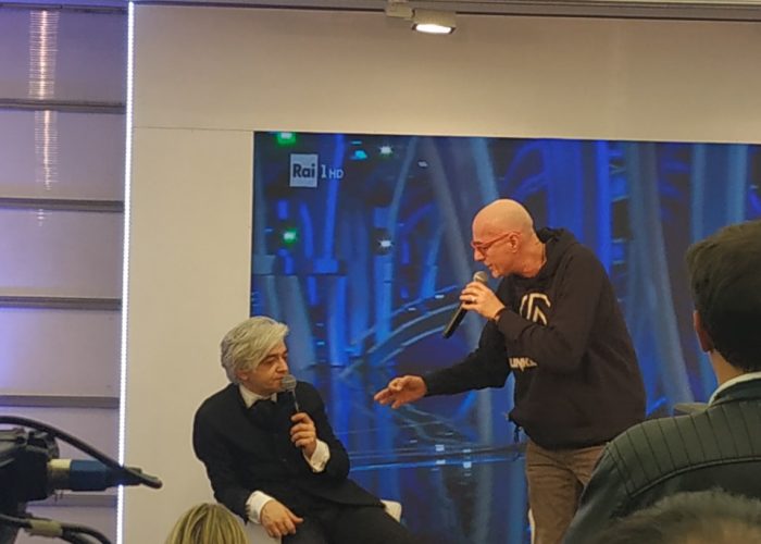 Morgan e Massimo Cotto in conferenza stampa