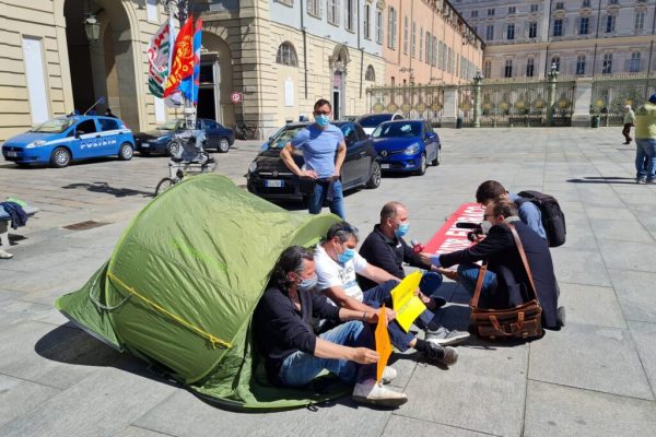 Presidio lavoratori Embraco a Torino