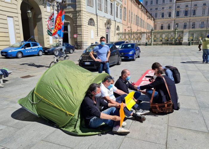 Presidio lavoratori Embraco a Torino