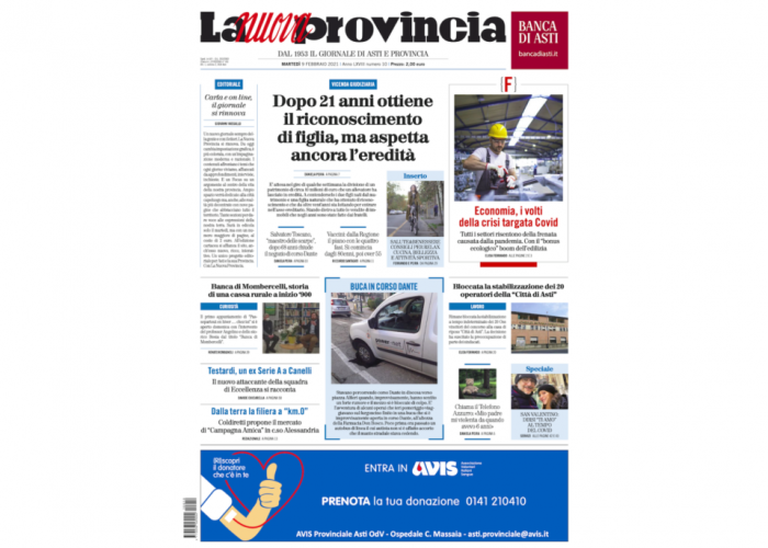 La nuova provincia 9 febbraio 2021 prima pagina