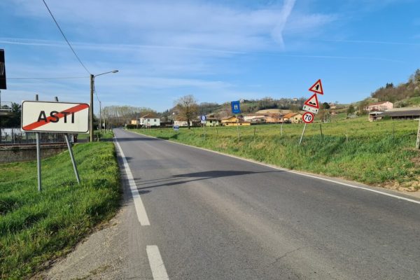 Tracciato giallo, punto dove sorgerà la rotonda con corso Alba