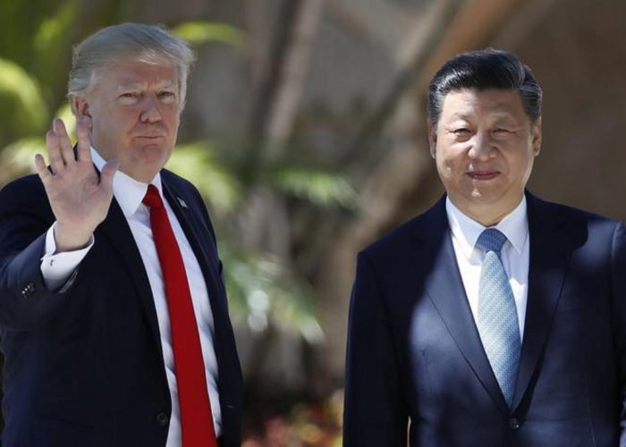 Il presidente degli Stati Uniti Donald Trump con il presidente cinese  Xi Jinping