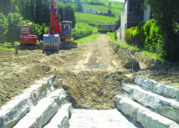 A Canelli partiti i lavori allo scolmatorebasta fango su strade e in casa