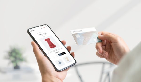 Shopping online with smart phone and credit card concept Modern