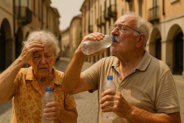 anziani contro l'ondata di calore