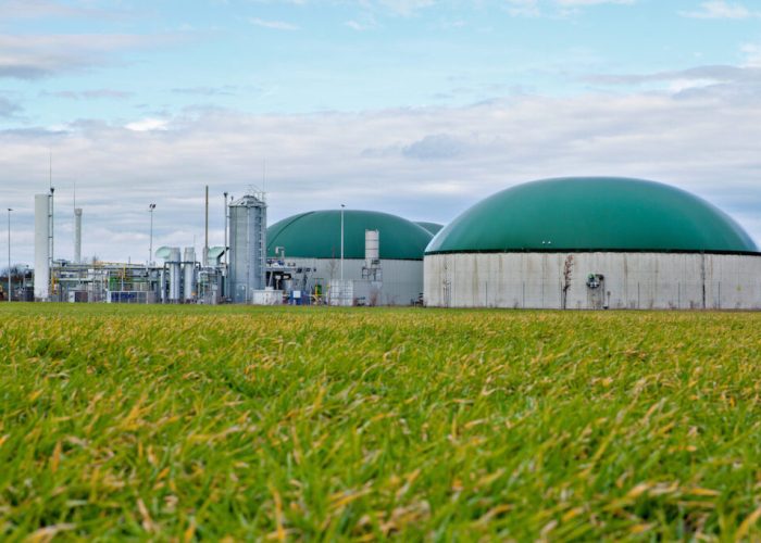 Bio gas plant in a field