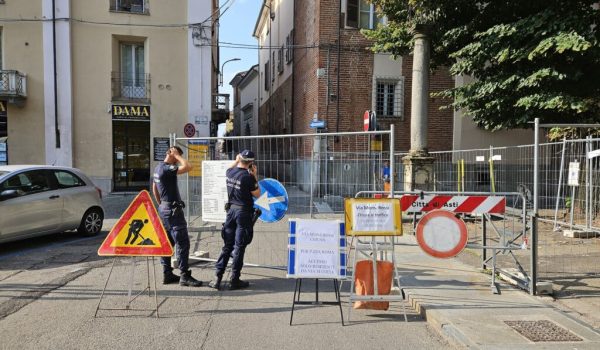 cantiere per la Ztl di via Rossi