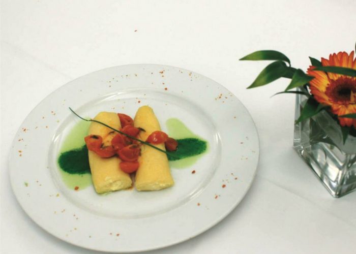 Crespelle di ricotta e porri